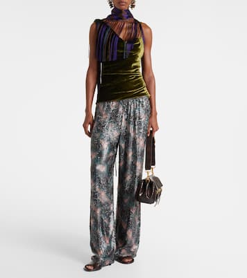 75 snake-effect leather wedge mules | Dries Van Noten
