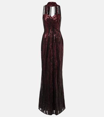 Scarf-detail sequined gown | Elie Saab
