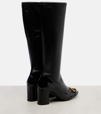 Alfa Horsebit 75 leather knee-high boots | Gucci