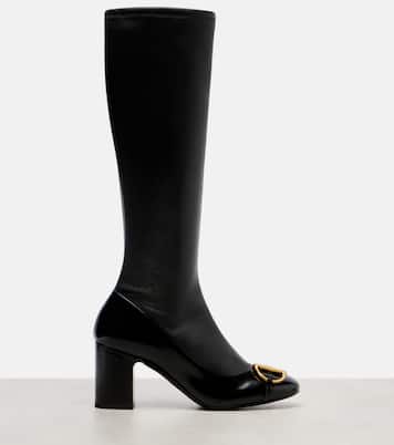 Alfa Horsebit 75 leather knee-high boots | Gucci