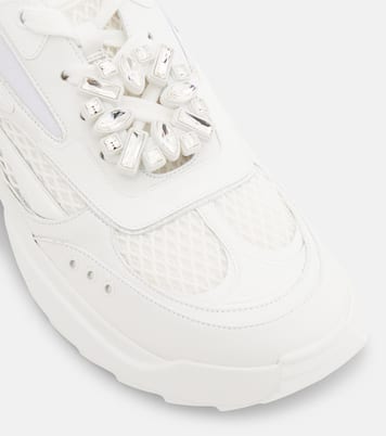 حذاء سنيكرز  مقلّم بالجلد Viv' On The Run | Roger Vivier
