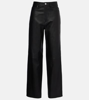 Pantalon ample à taille haute en cuir | Róhe