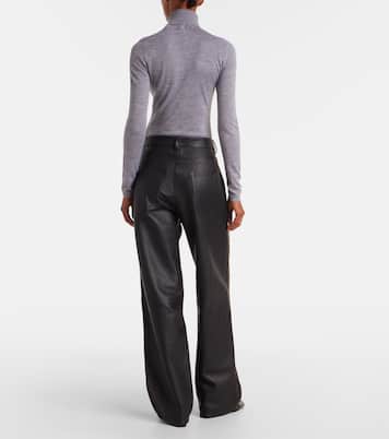 Pantalon ample à taille haute en cuir | Róhe