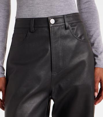 Pantalon ample à taille haute en cuir | Róhe