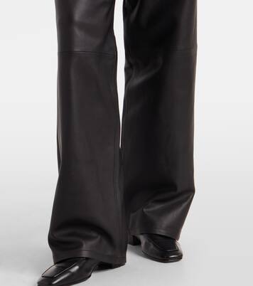 Pantalon ample à taille haute en cuir | Róhe