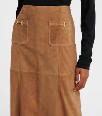 Edwina high-waist suede maxi skirt | Rixo