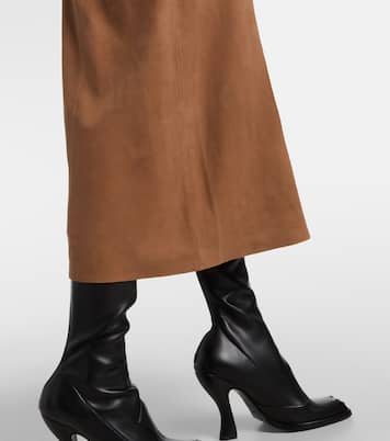 Edwina high-waist suede maxi skirt | Rixo