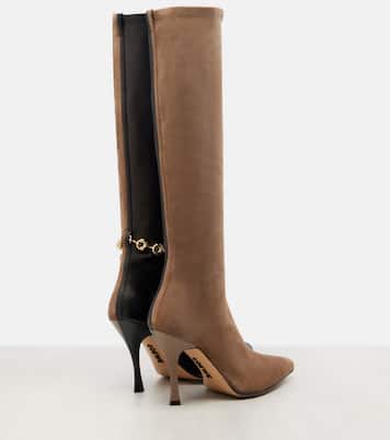 Comic leather and suede knee-high boots | Loewe