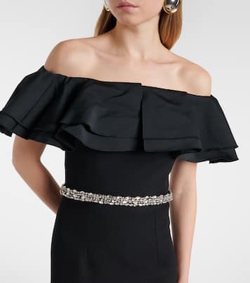 Ryan crystal-embellished ruffled crêpe gown | Safiyaa