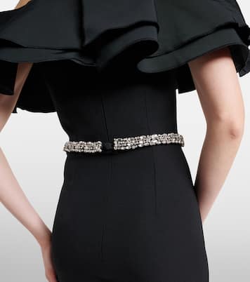 Ryan crystal-embellished ruffled crêpe gown | Safiyaa