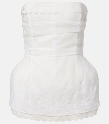 Scalloped cotton-blend bandeau top | Magda Butrym