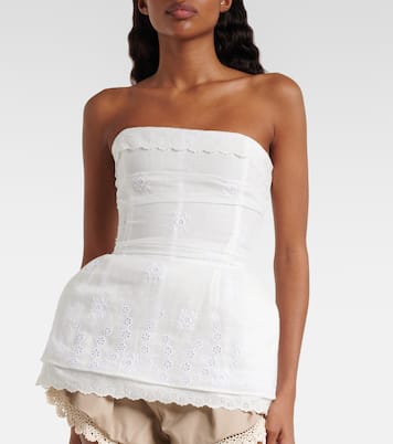 Scalloped cotton-blend bandeau top | Magda Butrym