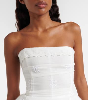 Scalloped cotton-blend bandeau top | Magda Butrym