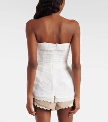 Scalloped cotton-blend bandeau top | Magda Butrym