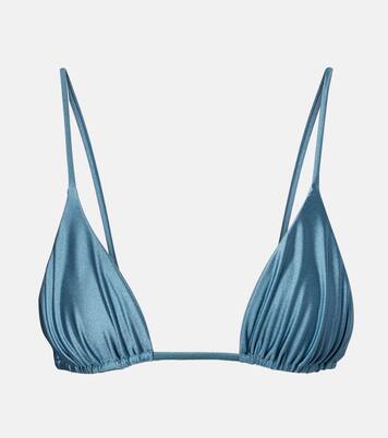 Via metallic-effect bikini top | Jade Swim