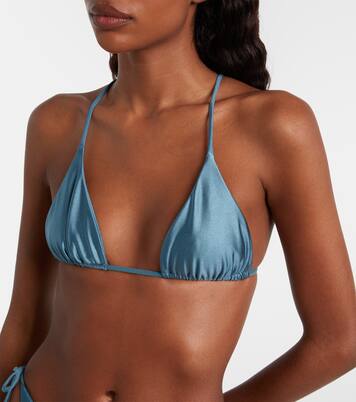 Via metallic-effect bikini top | Jade Swim