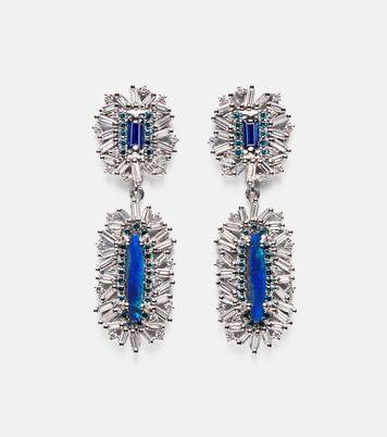 18kt white gold earrings with gemstones | Suzanne Kalan