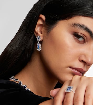 18kt white gold earrings with gemstones | Suzanne Kalan