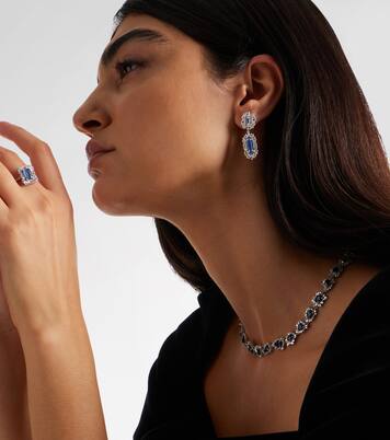 18kt white gold earrings with gemstones | Suzanne Kalan