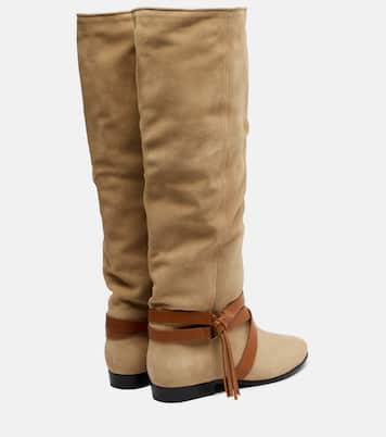 Silmon leather-trimmed suede knee-high boots | Isabel Marant