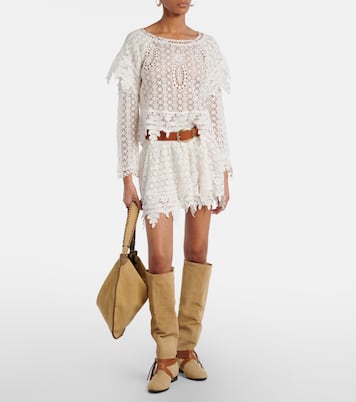 Silmon leather-trimmed suede knee-high boots | Isabel Marant