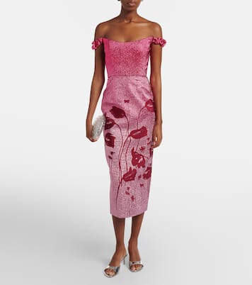 Vestido corsé Amina de lamé floral | Markarian