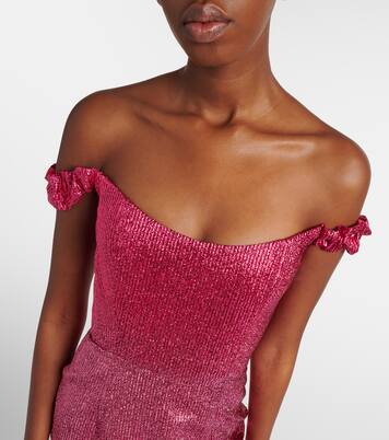 Vestido corsé Amina de lamé floral | Markarian