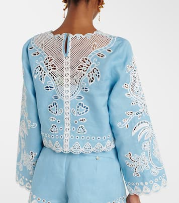 Besticktes Top aus Leinen | Farm Rio