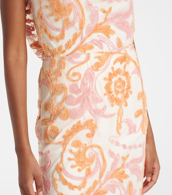 Bestickter Midirock aus Samt und Tüll | Xu Zhi