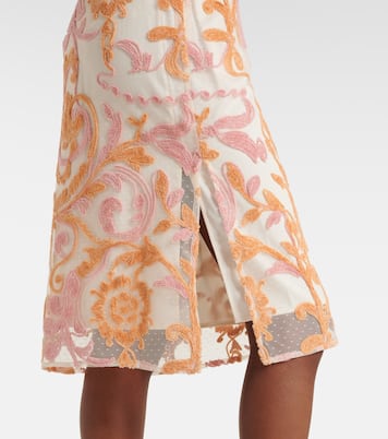 Bestickter Midirock aus Samt und Tüll | Xu Zhi