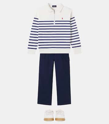 Striped cotton-blend sweatshirt | Polo Ralph Lauren Kids