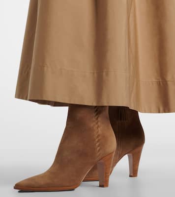 Leather-trimmed suede ankle boots | Gianvito Rossi