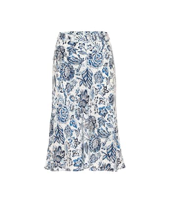 Jupe midi Aila à fleurs | Velvet
