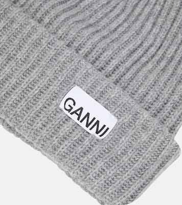 Ribbed-knit wool-blend beanie | Ganni