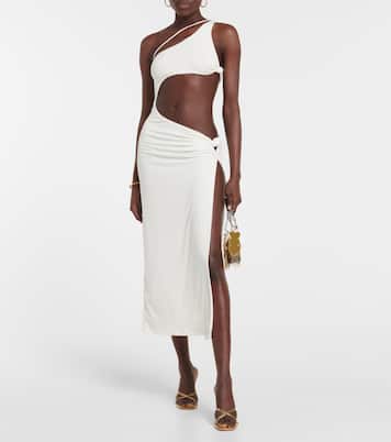Ariana cutout one-shoulder beach dress | Bananhot