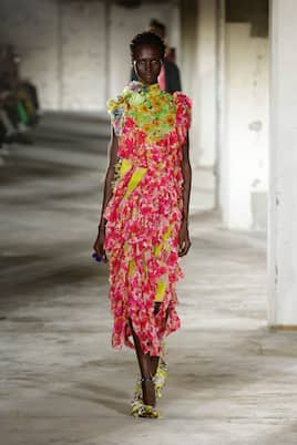 Silk-blend floral midi dress | Dries Van Noten