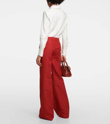 Pantaloni flared in lino a vita alta | Chloé