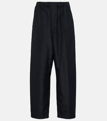 Pantalon tapered à taille haute en soie | Lemaire
