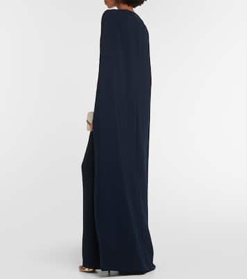 Embellished cape crêpe gown | Jenny Packham