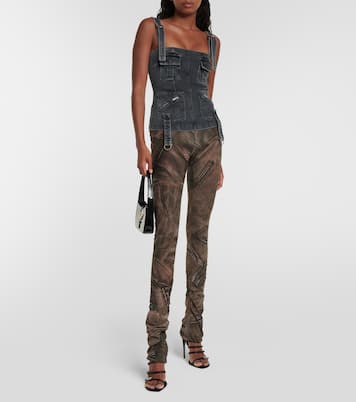 Printed low-rise skinny pants | Blumarine