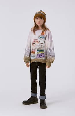 Maxi printed cotton sweatshirt | Molo