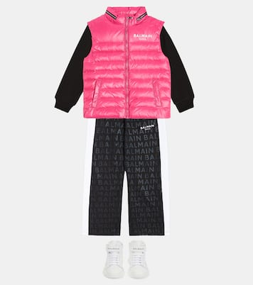 Chaqueta de plumas acolchada con logo | Balmain Kids
