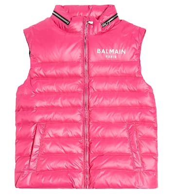 Chaqueta de plumas acolchada con logo | Balmain Kids