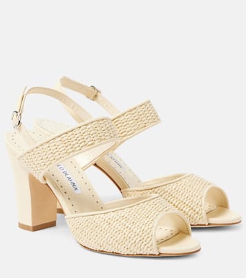 Sandalen Khiko aus Raffiabast mit Leder | Manolo Blahnik