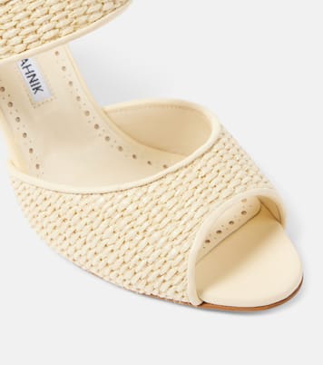 Sandalen Khiko aus Raffiabast mit Leder | Manolo Blahnik
