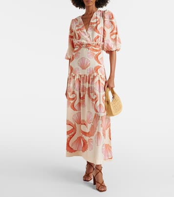 Vestido largo Seashell de seda | Adriana Degreas