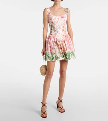 Vestido corto Pluma Jardinera de lino | Agua by Agua Bendita
