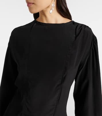 Abito lungo Hanane in seta con balze | Isabel Marant