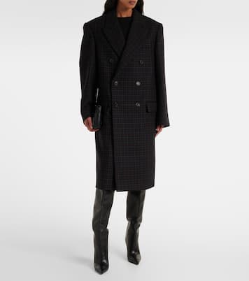 Oversized checked virgin wool coat | Wardrobe.NYC