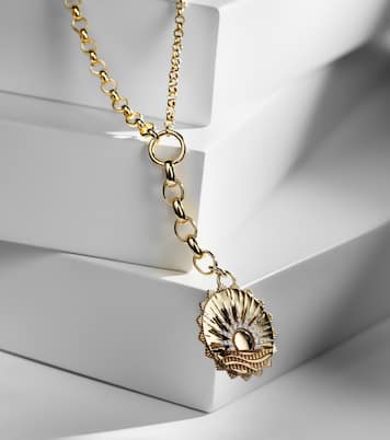 Collana Internal Compass New Beginnings in oro 18kt con diamanti | FoundRae